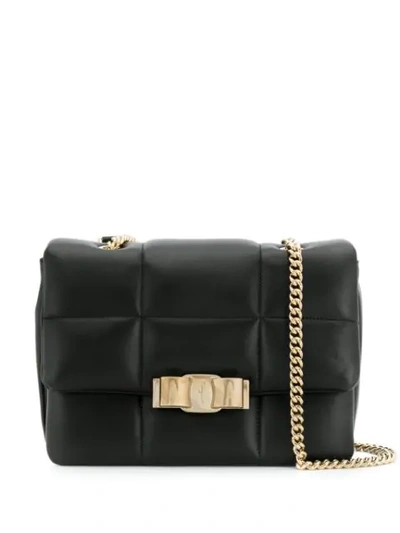 Shop Ferragamo Vara Shoulder Bag In Black