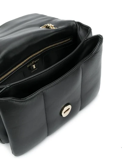 Shop Ferragamo Vara Shoulder Bag In Black