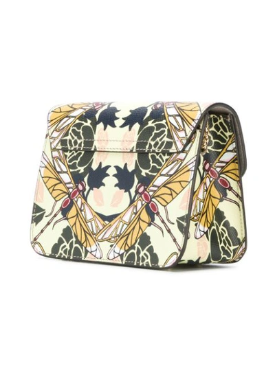 Shop Furla Metropolis Dragonfly Print Shoulder Bag In Yellow