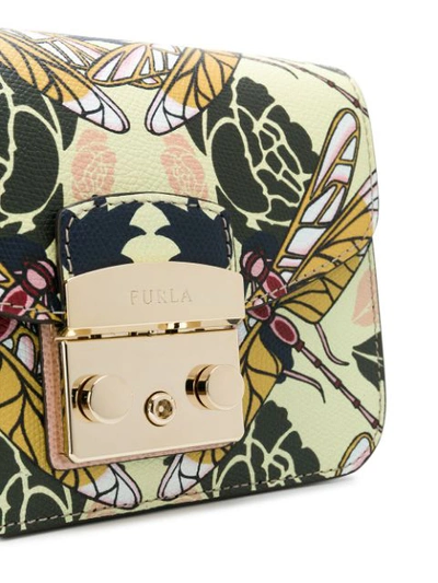 Shop Furla Metropolis Dragonfly Print Shoulder Bag In Yellow