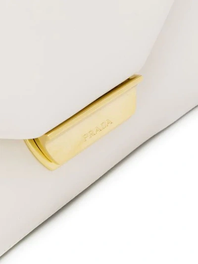 Shop Prada Foldover Shoulder Bag In White