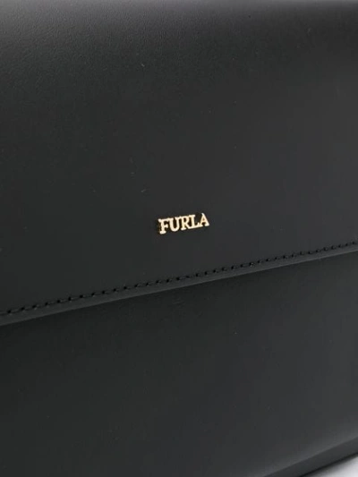 Shop Furla Flap Crossbody Bag In Black
