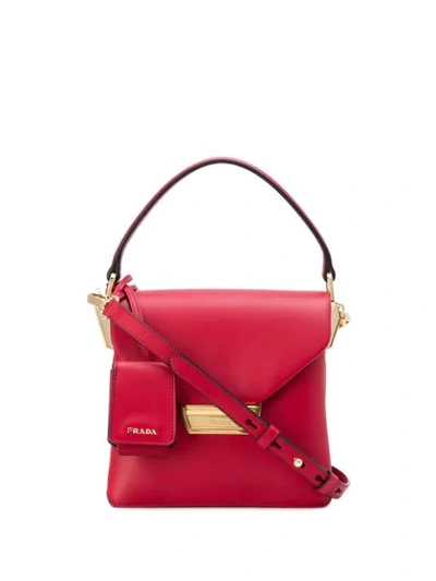 Shop Prada Top Handle Mini Bag In Red