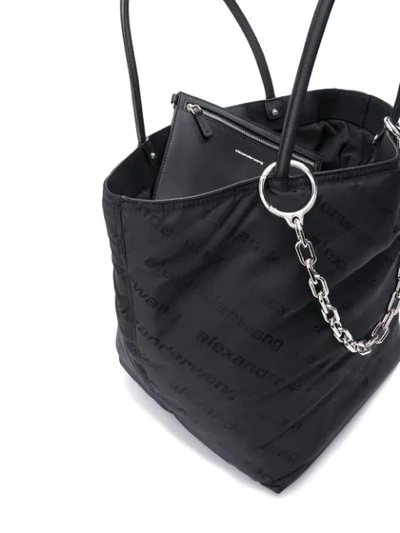 Shop Alexander Wang Cable Chain Tote Bag In 001black