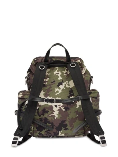 Shop Miu Miu Cordura Camouflage Backpack In Green