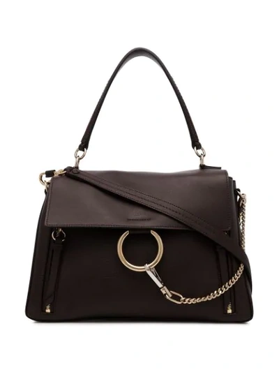 Shop Chloé Brown Faye Day Leather Shoulder Bag