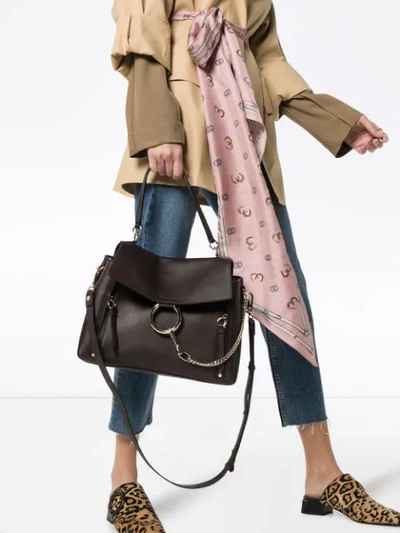 Shop Chloé Brown Faye Day Leather Shoulder Bag
