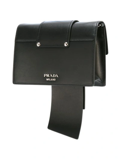 Shop Prada Crystal Embellished Shoulder Bag - Black