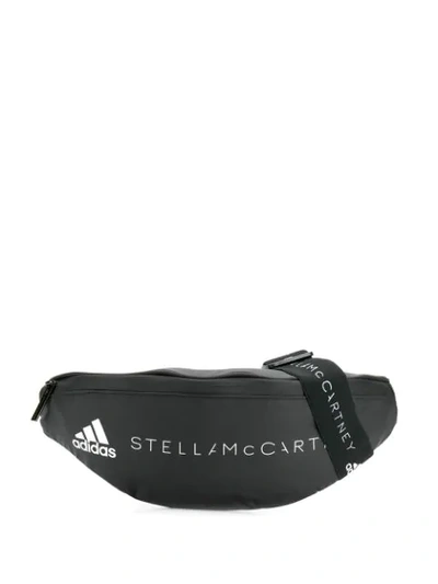 Shop Adidas By Stella Mccartney Logo Print Belt Bag In Black