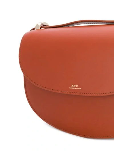 Shop Apc Genève Shoulder Bag In Brown