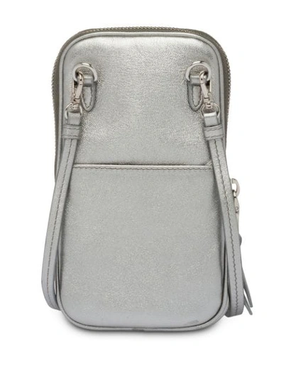 Shop Miu Miu Matelassé Mini Shoulder Bag In Grey