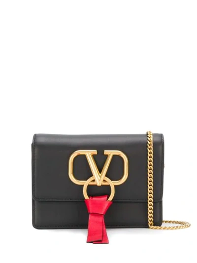 Shop Valentino Vring Crossbody Bag In Black
