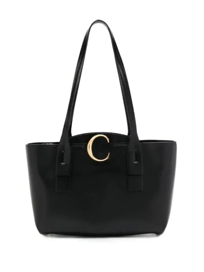 Shop Chloé C Logo Tote Bag In Black