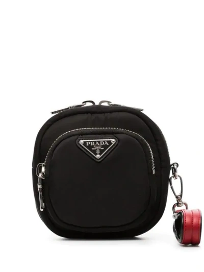 Shop Prada Logo Plaque Bracelet Bag In Black