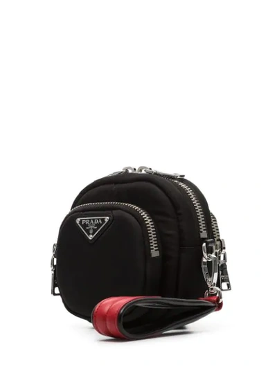 Shop Prada Logo Plaque Bracelet Bag In Black