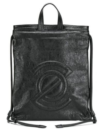 Shop Zanellato Logo Embossed Backpack In Black