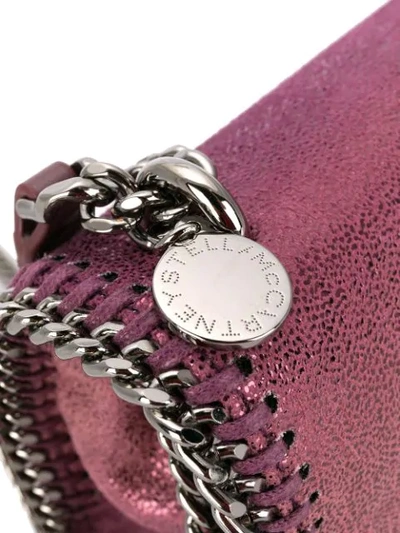 Shop Stella Mccartney Falabella Metallic Shoulder Bag In Purple