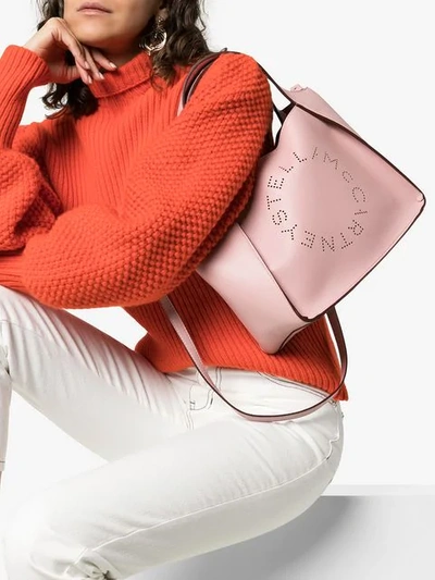 Shop Stella Mccartney Pink Logo Tote Bag