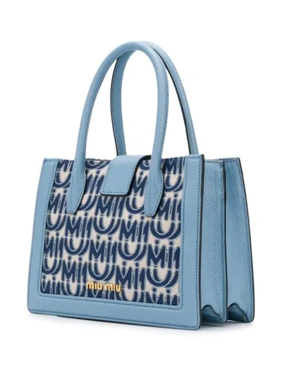 Shop Miu Miu Monogram Bag In F0zhw Corda Blu
