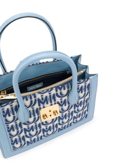 Shop Miu Miu Monogram Bag In F0zhw Corda Blu