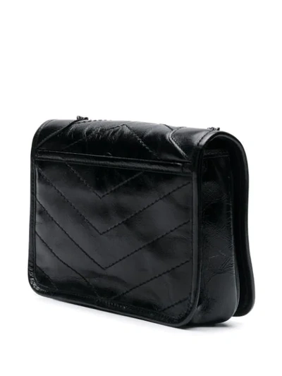 Shop Saint Laurent Monogram Quilted Crossbody Bag In Black