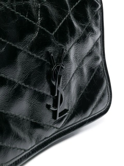 Shop Saint Laurent Monogram Quilted Crossbody Bag In Black