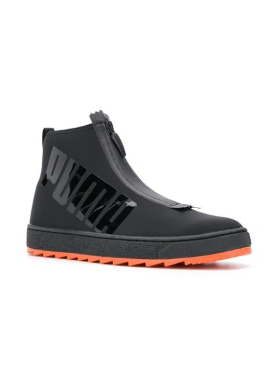 Shop Puma Front Zip Hi In Black