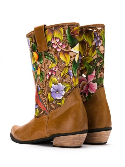 Shop Amapô Araras Leather Boots In Brown