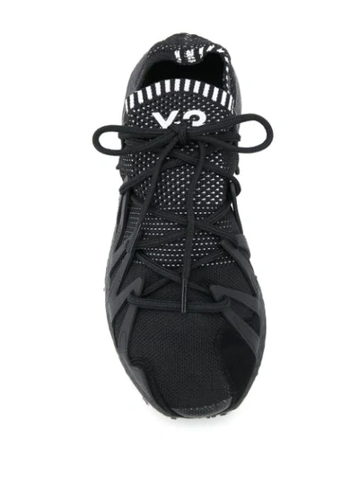 Shop Y-3 Perforated Logo Sneakers In Black