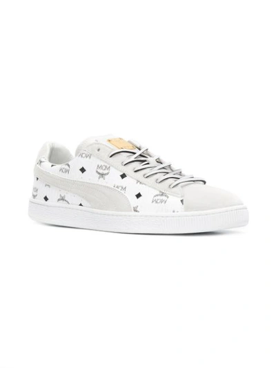 Shop Puma X Mcm Monogram Sneakers - White