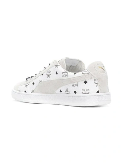 Shop Puma X Mcm Monogram Sneakers - White