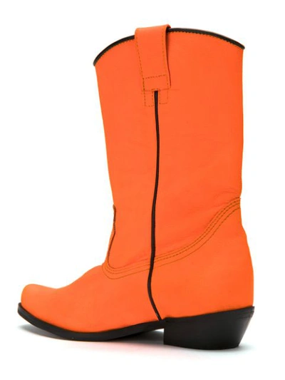 Shop Amapô Leather Boots - Orange