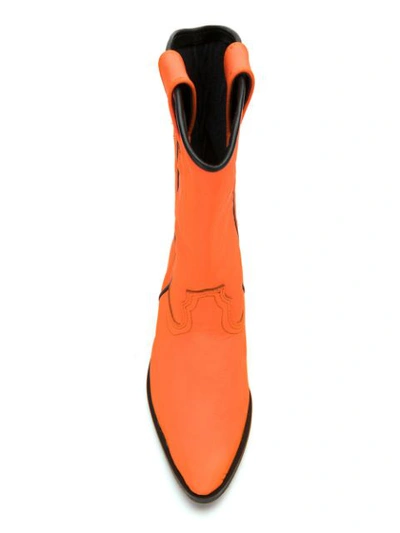 Shop Amapô Leather Boots - Orange