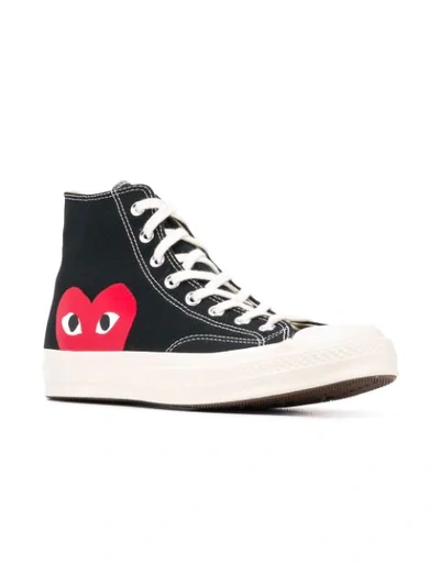 Shop Comme Des Garçons Play Heart Lace-up Sneakers In Black