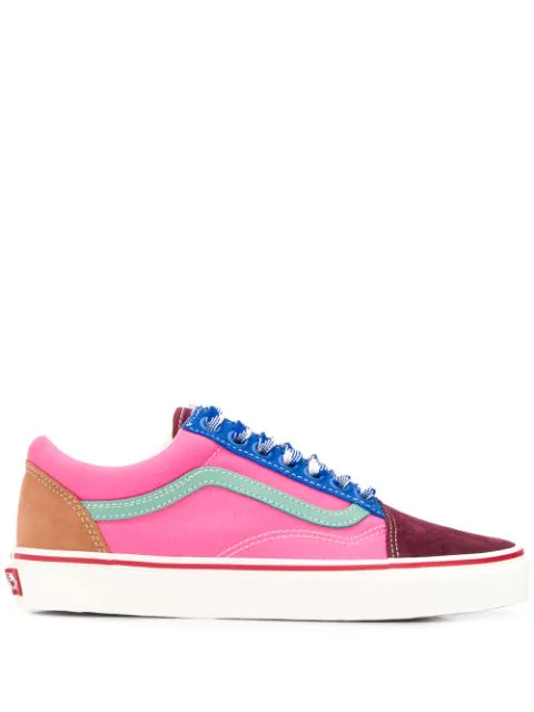 Vans Old Skool Frayed Color Block Sneakers-multi In Pink | ModeSens