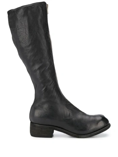 Shop Guidi Tall Zip Front Boots In Black