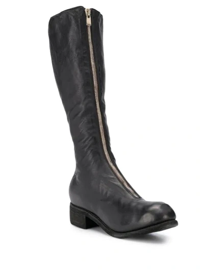 Shop Guidi Tall Zip Front Boots In Black