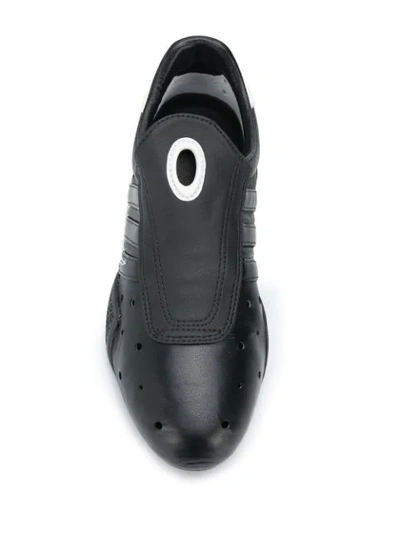 Shop Y-3 Perforated Detail Sneakers In Black