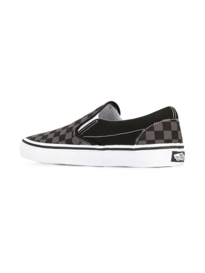 Shop Vans Checked Slippers In Grey