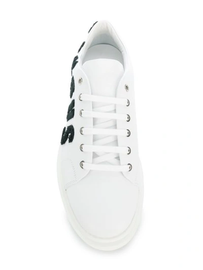 Shop Versus Logo Platform Sneakers In White