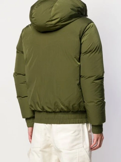 Shop Ami Alexandre Mattiussi Hooded Down Jacket In Green