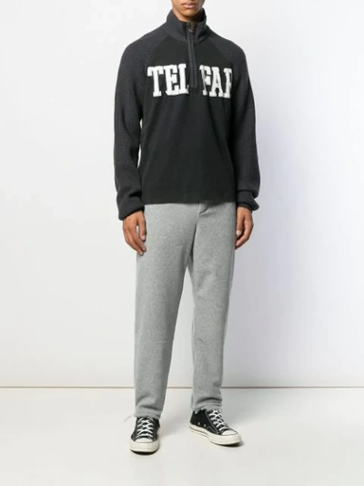 Shop Telfar Zip-up Logo Sweatshirt In Black