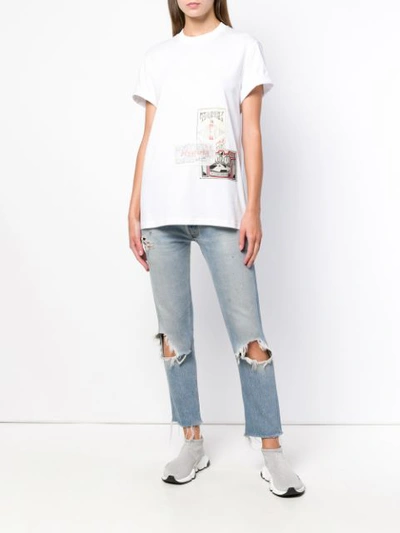 Shop Martine Rose Printed T In White