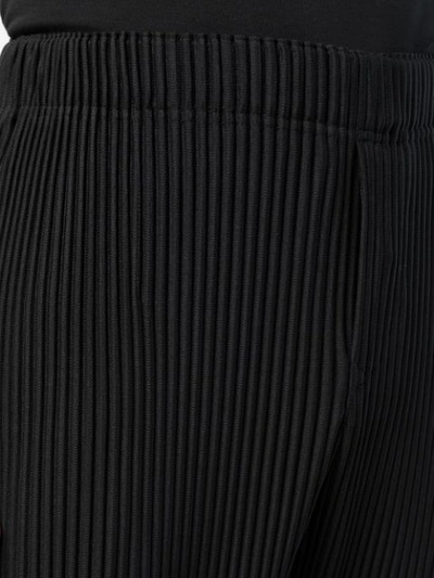 Shop Issey Miyake Plissé Cropped Trousers In 15 Black