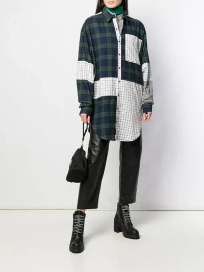 Shop Faith Connexion Oversized Patchwork Shirt In Green