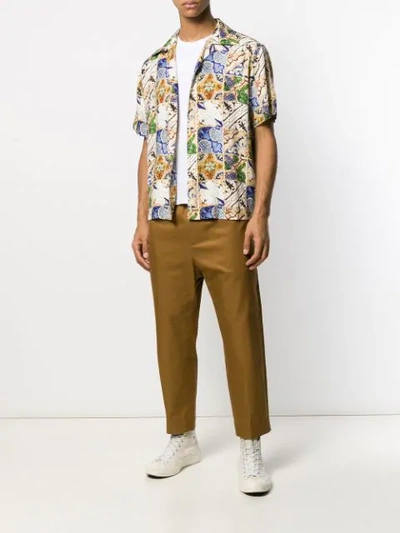 Shop Esteban Cortazar Cartagena Tile Print Shirt In Neutrals