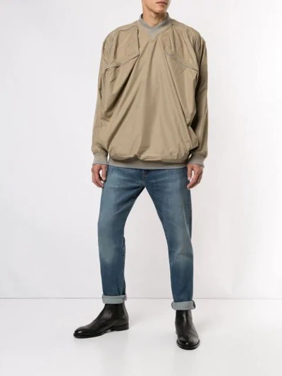 Shop Y/project Oversized Piped Sweatshirt In Brown