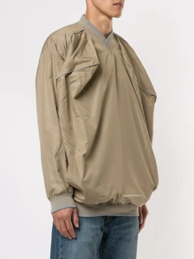 Shop Y/project Oversized Piped Sweatshirt In Brown