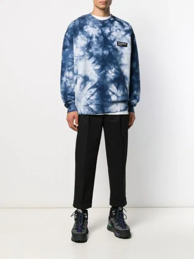 Shop Acne Studios Tie Dye Oversized Sweatshirt In Aib-navy/blue