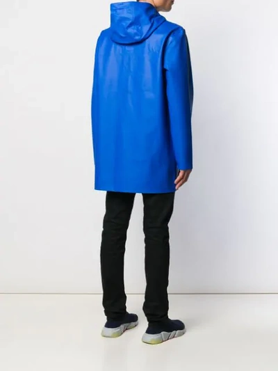 Shop Stutterheim Drawstring Hooded Coat In Blue